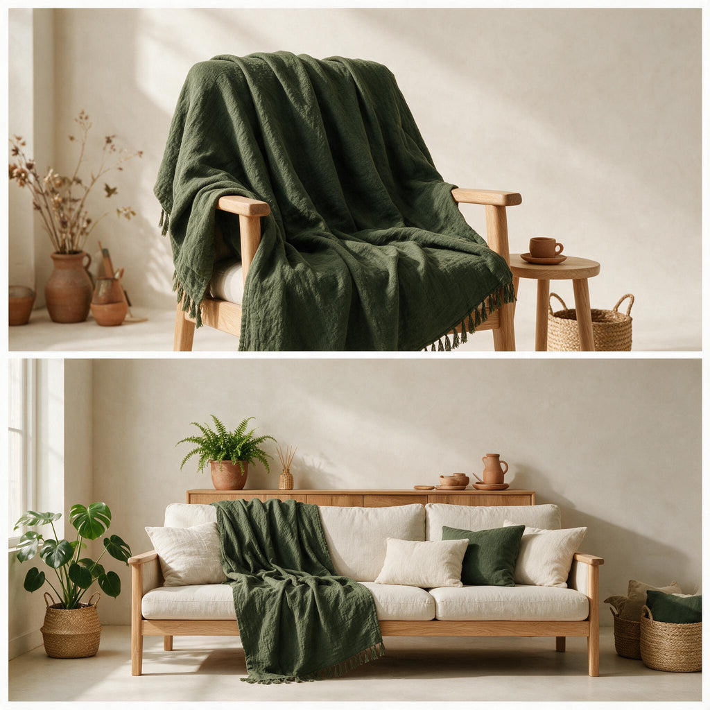 Sora Linen Throw alternate texture view