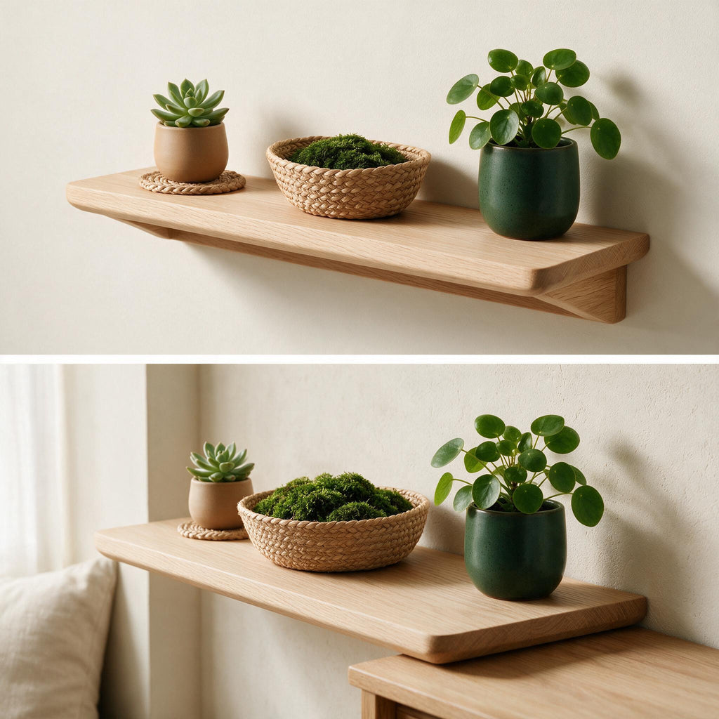 Arlo Oak Wall Shelf alternate detail view